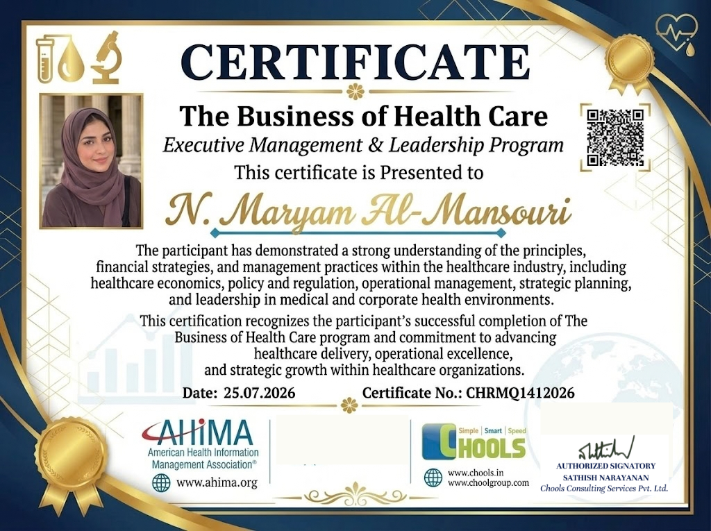 Healthcare and Pharma Program Certificate